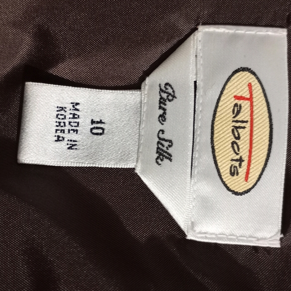 TALBOTS Silk Brown & Black Animal Print (tiger/zebra) Dress, sz 10 - Picture 2 of 5